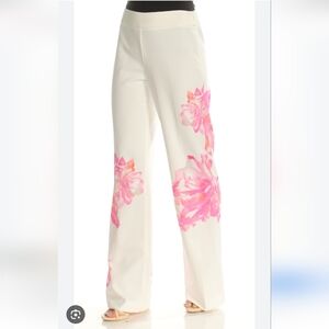 Inc Floral Women's Pants in White and Pink Size Petite 2